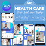 140 Canva Health Care Canva Templates Bundle