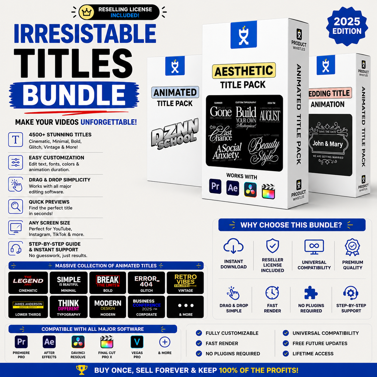 Irresistible titles bundle promotion 2.5K Pro Titles – Instantly Elevate Your Videos! - Image 1