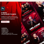 E-Sports Social Media Templates Bundle | 22 PSD Files | Instagram Post & Story + Twitter Header & Facebook Cover