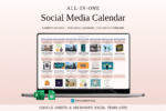 Social Media Content Planner for Google Sheets & Excel | Content Calendar, Post Tracker & Marketing Planner Spreadsheet