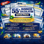 50+ Calculator Excel Templates Bundle | Financial, Loan, ROI, Pricing Calculators | Excel & Google Sheets Spreadsheet Pack