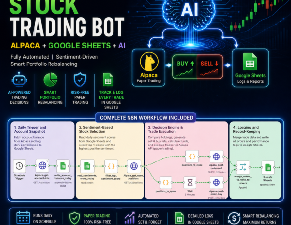 AI Stock Trading Bot | Automated Trading Workflow | Alpaca API Bot | n8n Automation | Google Sheets Tracker | Algorithmic Trading System